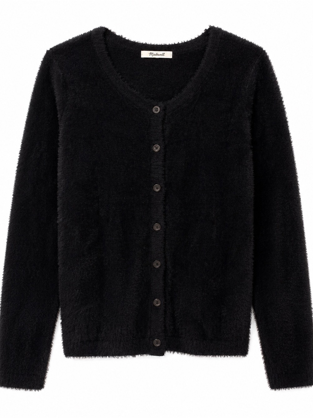 Madewell Hewitt,Women’s Black Fuzzy Long Sleeve Cardigan Sweater. Size-XL / EG